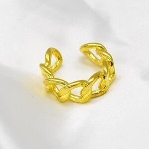 Sterling Silver Gold Chain Ring